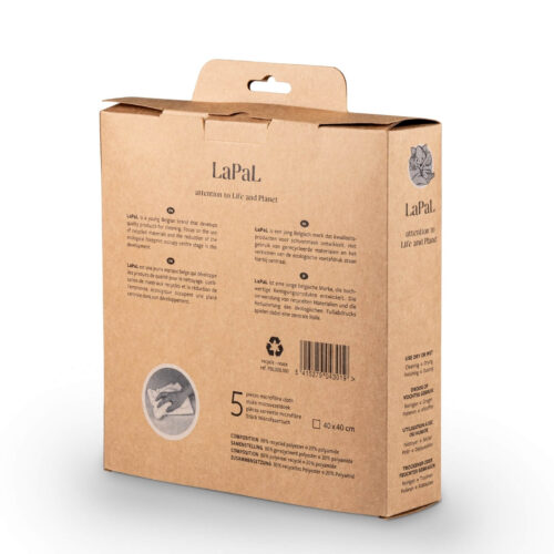 Lapal recycled microfiber cloth cardboard box of 5 40x40 cm