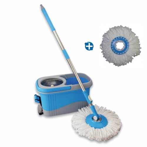 TURBO MOP PRO moppisetti - teleskooppivarrella ja kaksoistoiminnolla: huuhtelu- ja linkousjärjestelmä.