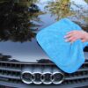 Durable microfiber cloth for ca -detailing blue