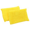 Yellow microfiber cleaning sponge size 14 x 9 cm