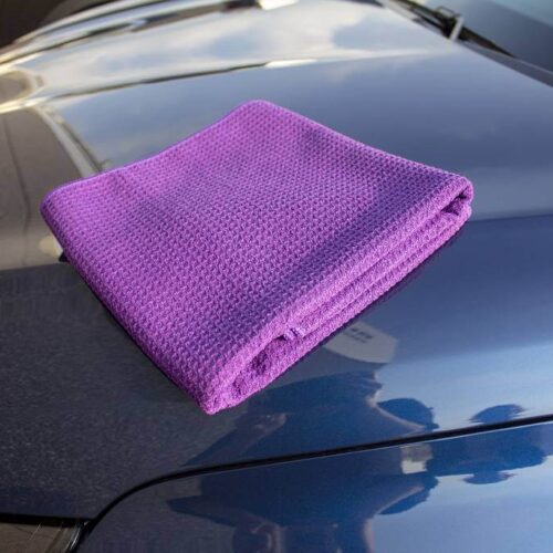 Absorbent waffle towel for car drying