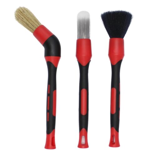 3-pc car detailing brush set with boars hair detailing brush